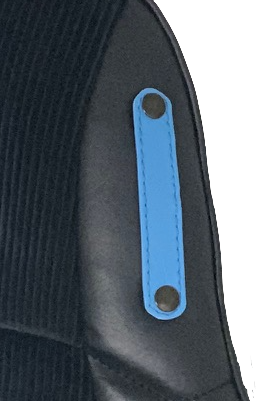 Paire de pattes de fixation harnais siège baquet Renault Turbo Alpine Simca bleu