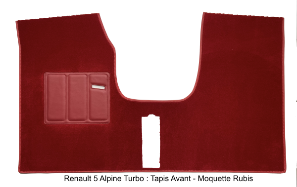 Renault 5 Alpine Turbo Tapis Avant moquette rouge rubis