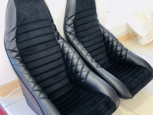 Paire de housses ISA XL simili et velours noir, vue d'ensemble
